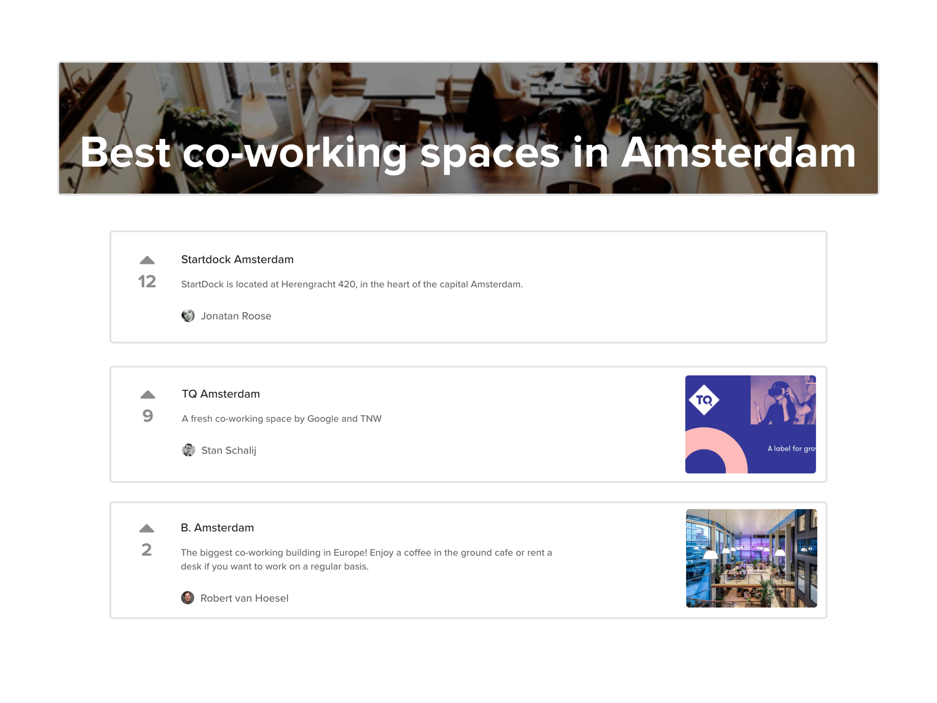 List of the best co-working spaces in Amsterdam